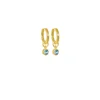 Evolve | December | Gold | Huggies | Blue Topaz | Earrings