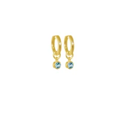 Evolve | December | Gold | Huggies | Blue Topaz | Earrings