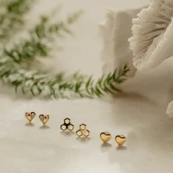 Evolve | Mini Heart | Yellow Gold | Vermeil | Stud Earrings