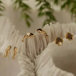 Evolve | Mini Scallop | Yellow Gold Plated | Stud Earring