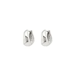 Freeflow Silver Huggie Earrings