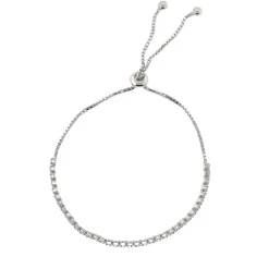 Grace 'Courage' Lariat Bracelet | Silver CZ