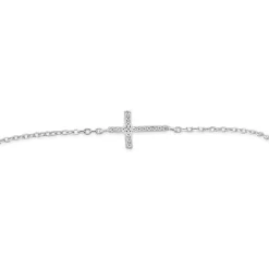 Grace 'Faith' Cross Bracelet | Silver CZ RH