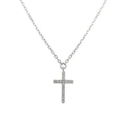 Grace 'Faith' Cross Necklace | Silver CZ RH
