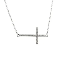 Grace 'Faith' Horizontal Cross Necklace