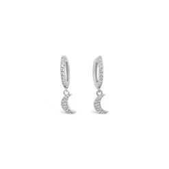 Grace 'Glow' Moon Sleeper Earrings | Silver CZ
