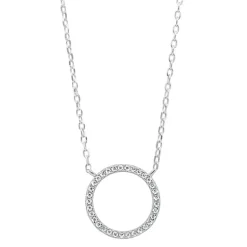 Grace 'Harmony' Circle Necklace | Silver CZ RH