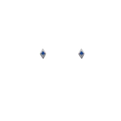 Grace 'Light' Blue CZ Diamond Stud Earrings | Silver