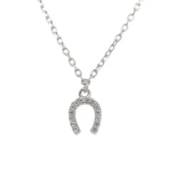 Grace 'Luck' Horseshoe Necklace | Silver CZ RH