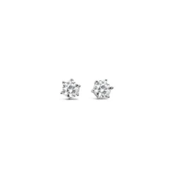 Grace 'Positivity' Solitaire Stud Earrings | Silver CZ RH