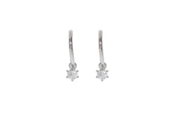 Grace 'Positivity' Solitaire Hoop Earrings | Silver CZ RH