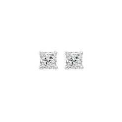 Grace 'Simplicity' 6mm Princess Earrings | Silver CZ RH