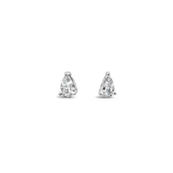 Grace 'Simplicity' 4x6mm Pear Stud Earrings | Silver CZ RH