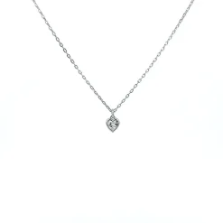 Grace 'Stability' Bezel Heart Necklace | Silver CZ RH