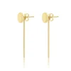 2 in 1 - 9K Yellow Gold Stud with detachable Thin Hanging Bar