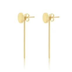 2 in 1 - 9K Yellow Gold Stud with detachable Thin Hanging Bar