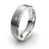 Infinity Titanium & 9ct White Gold Diamond Wedding Band (U)