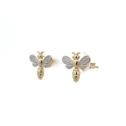 9k Bitone Bee Earrings