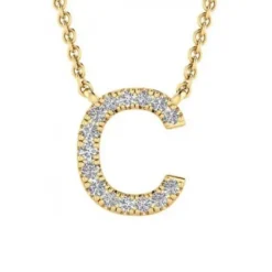9k Diamond 'C' Initial Necklace