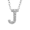 9k Diamond 'J' Initial Necklace