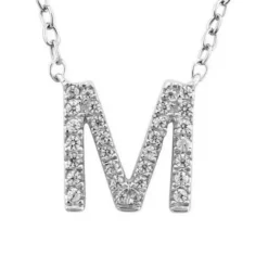 9k Diamond 'M' Initial Necklace