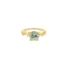 14k Gold Aquamarine & Diamond Ring
