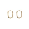9k Gold Oval Twist Huggie Earrings