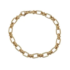 9k NZ Hand-Made Fancy Oval & Cross Link Bracelet