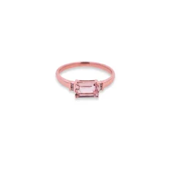 9k Rose Gold Morganite & Diamond Ring