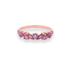 9k Rose Gold Pink Amethyst & Tourmaline Ring