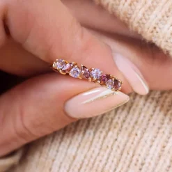 9k Rose Gold Pink Amethyst & Tourmaline Ring