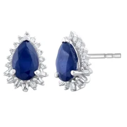 9k Sapphire & Diamond Earrings