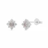 9k White & Rose Gold Pink & White Diamond Earrings
