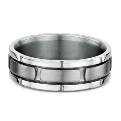 9K White Gold & Titanium Wedding Band (U)