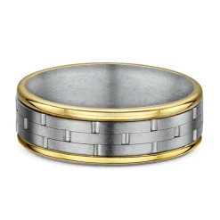 9K Yellow Gold & Titanium Wedding Band (W)