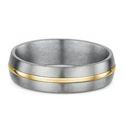 9K Yellow Gold & Titanium Wedding Band (U)