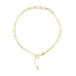 9k Yellow Gold Alternate Flat Link Bracelet