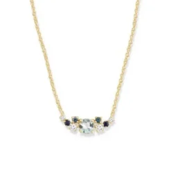 9k Yellow Gold Aquamarine & Diamond Sea Breeze Necklace