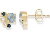 9k Yellow Gold Aquamarine & Diamond Sea Breeze Stud Earrings