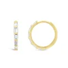 9k Yellow Gold Baguette CZ Huggie Earrings