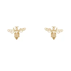 9k Yellow Gold Bee Stud Earrings