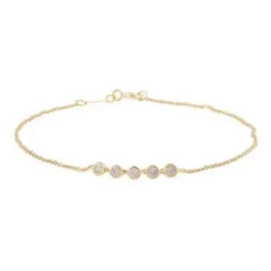 9k Yellow Gold Bezel Set Diamond Bracelet