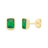 9k Yellow Gold Biron Emerald Stud Earrings