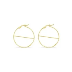 9K Yellow Gold Diagonal Bar Hoops