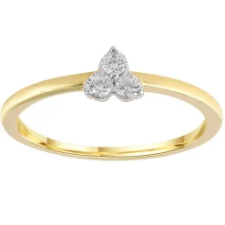 9k Yellow Gold Diamond Trio Ring