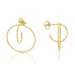 9k Yellow Gold Dual Circle Hoop Earrings