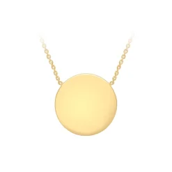 9k Yellow Gold Engravable Disc Necklace