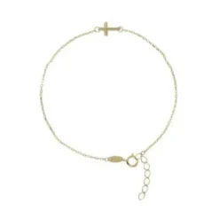 9k Yellow Gold Forzatina Cross Bracelet