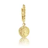 9k Yellow Gold Huggie Greek Medallion Earrings
