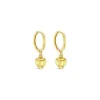 9k Yellow Gold Huggie Heart Drop Earrings